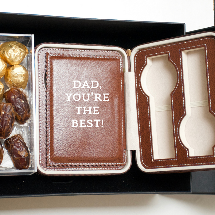 Luxury Father’s Day Gift Set – Premium Dates & Personalized Leather Watch Organizer