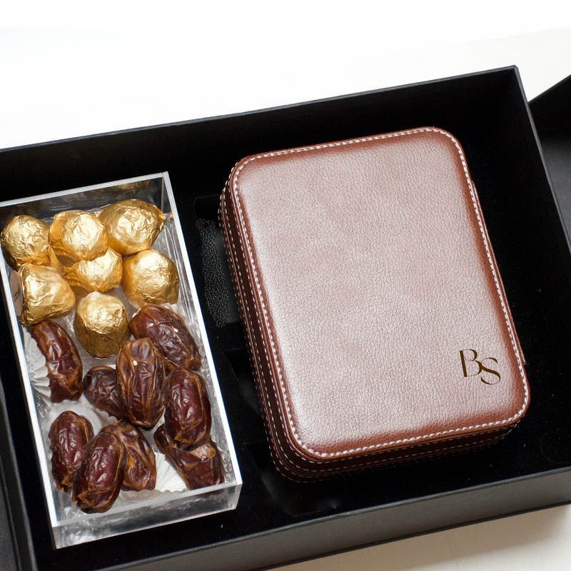 Luxury Father’s Day Gift Set – Premium Dates & Personalized Leather Watch Organizer