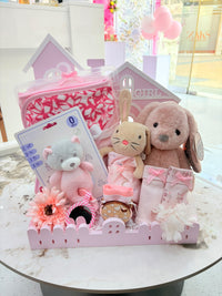 Luxury Baby Girl Welcome Gift Hamper with Plush Toys & Newborn Essentials