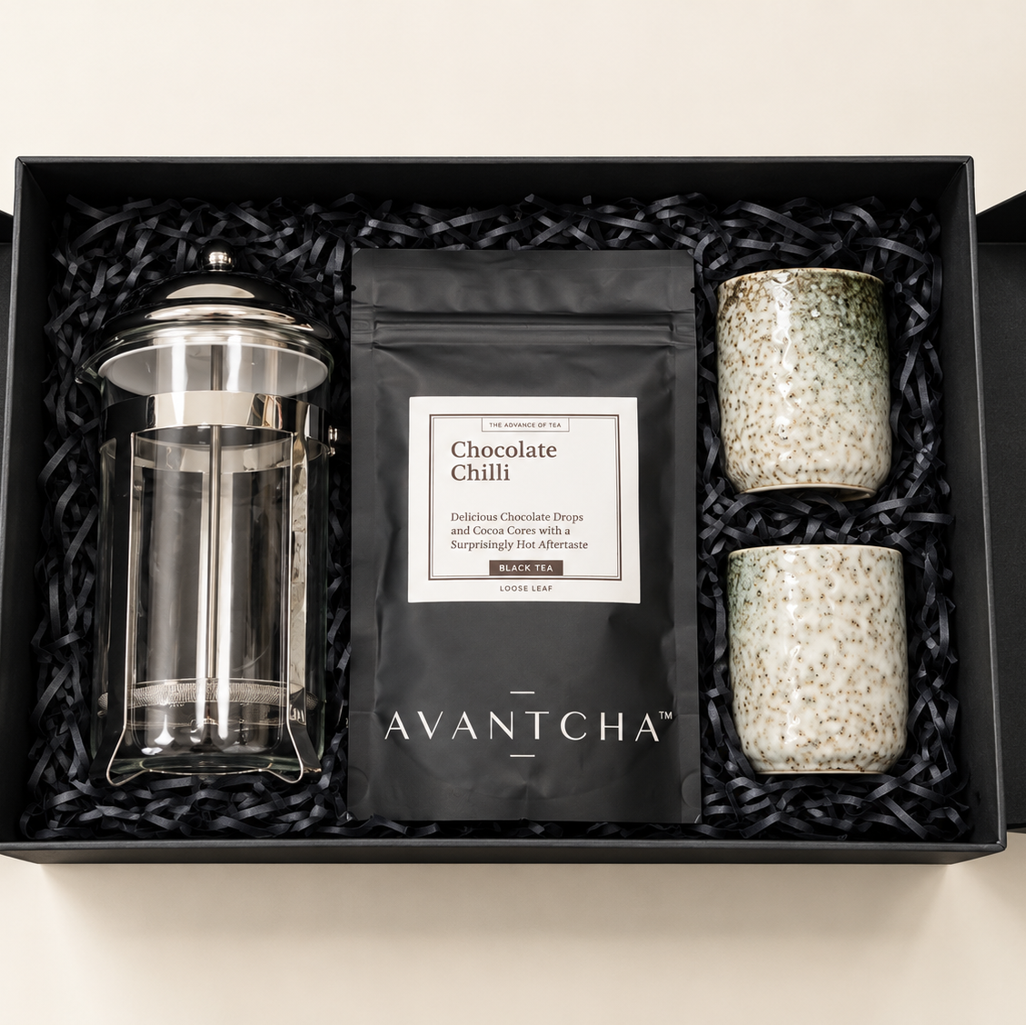 Luxury Tea Ritual Gift Box with French Press & Ceramic Cups