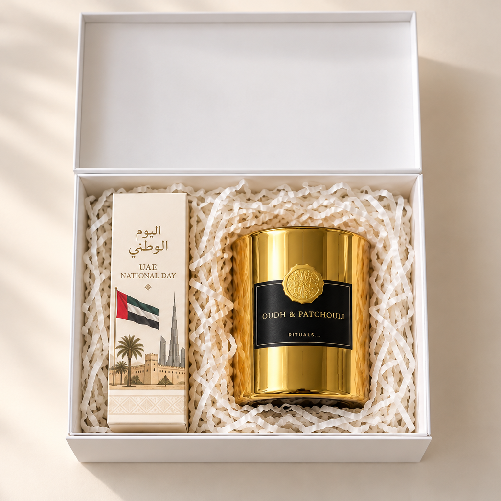 Rituals Heritage Scent luxury gift box with incense burner, oud, and chocolates - Noha Selections