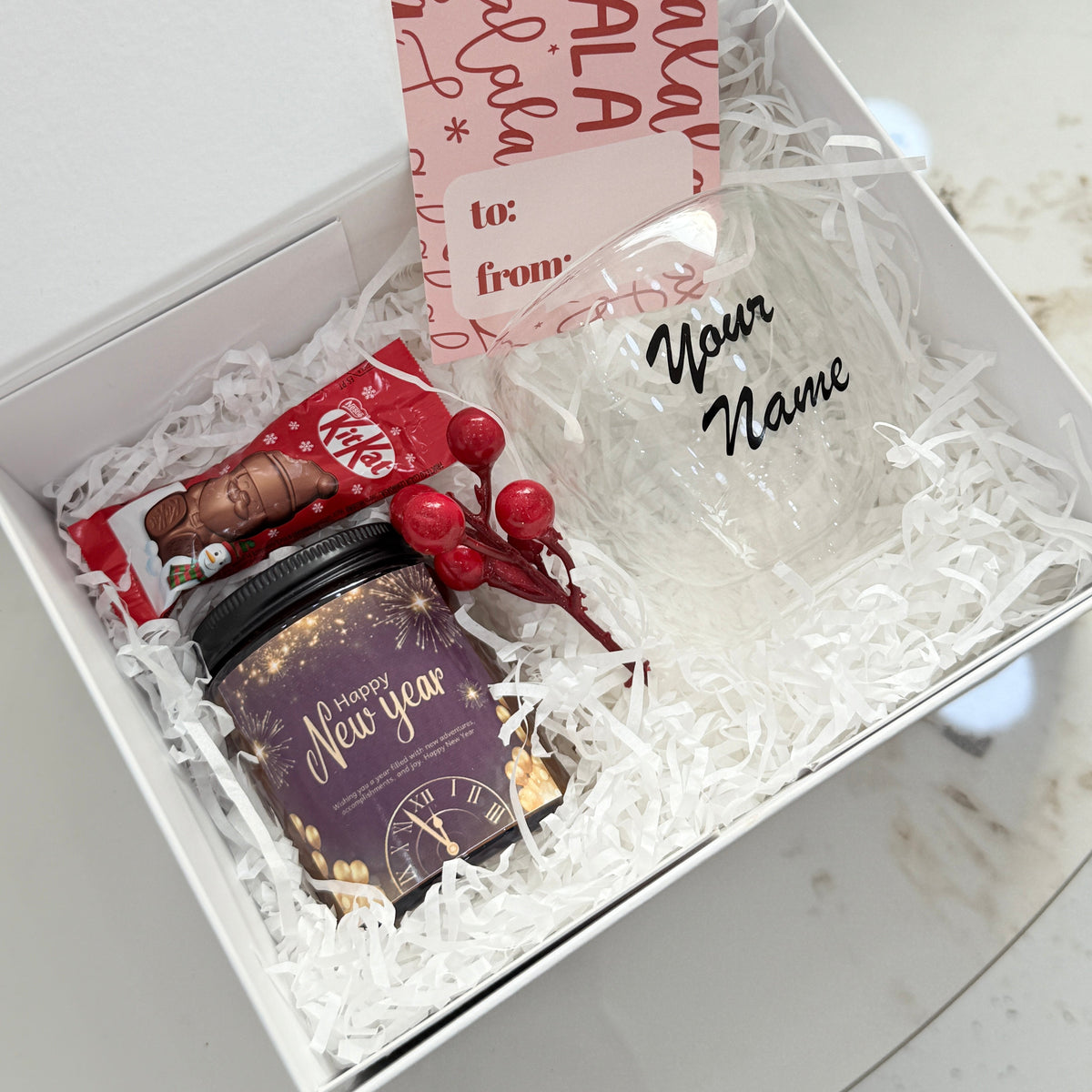 Festive Double-Wall Cup Gift Box – With Free Name Personalization