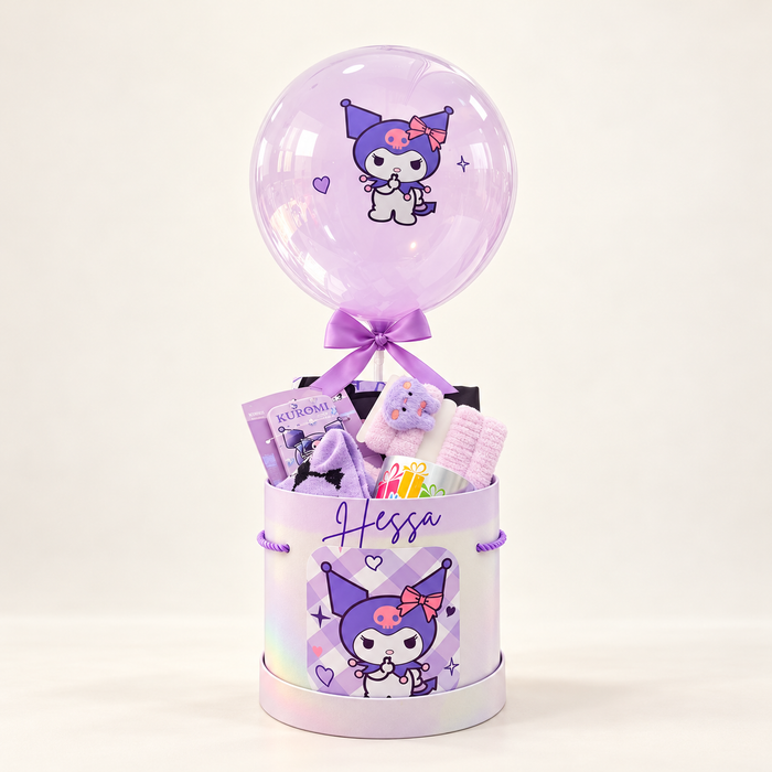 Personalized Kuromi Birthday Gift Box with Balloon