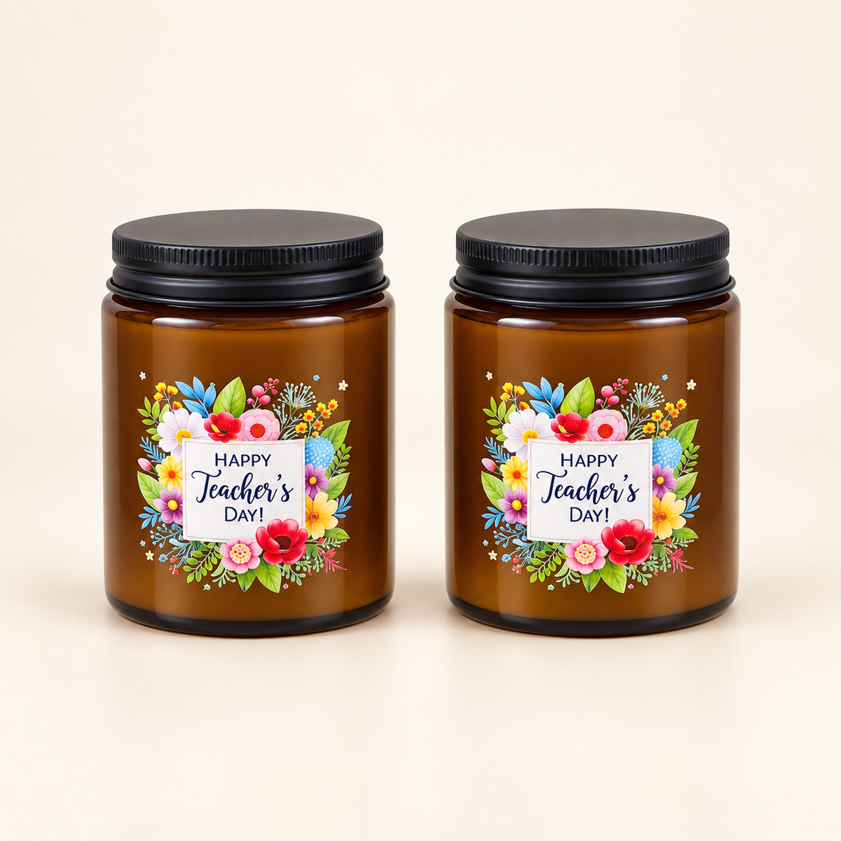 Noha Selections Candle Set Amber Glass Teacher Gifts Dubai
