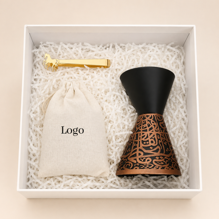 Arabic Oud Burner Presentation Set | Incense Mabkhara, Oud & Gold Tong