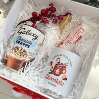 Holiday chocolate gift box with festive mug and Galaxy frappe – Nohaselections Dubai