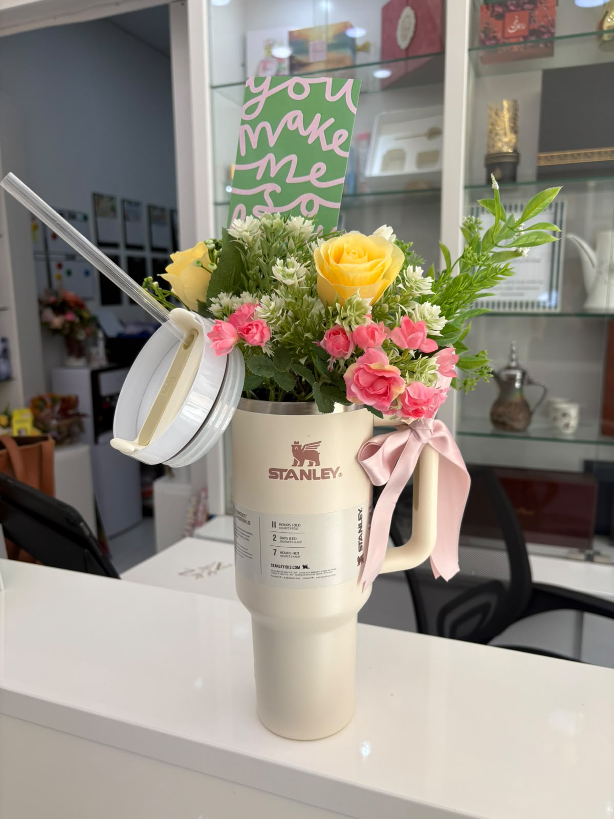 Stanley Tumbler Flower Bouquet Gift Arrangement