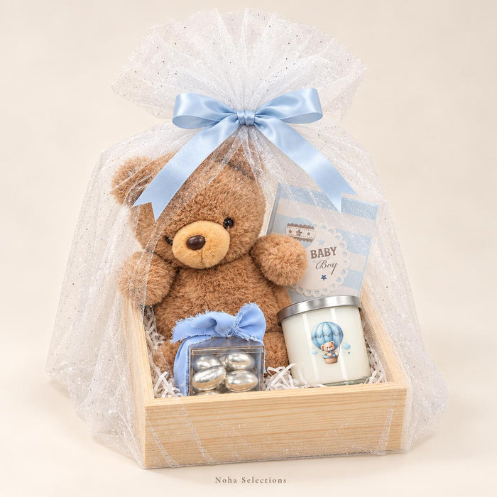 Baby Boy Gift Hamper with Teddy Bear & Chocolates