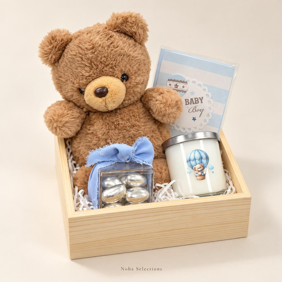 Baby Boy Gift Hamper with Teddy Bear & Chocolates